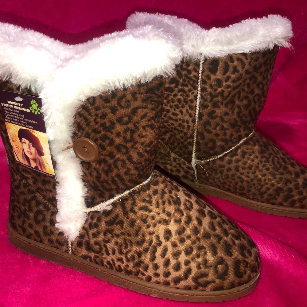 Leopard print boots